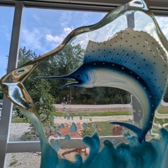 Acrylic Art Sculptures Marlin Fish Set of 2 Ocean Marine Life Home Decor N-2 - Picture 11 of 14